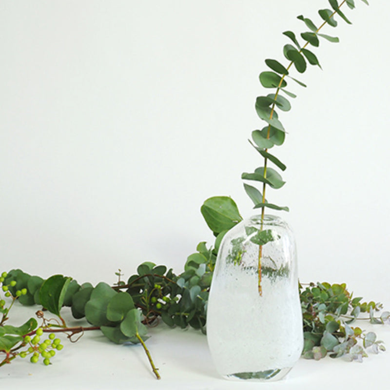 花瓶 DGマコベース 幅11.5×奥行7.5×高さ20cm クリアホワイト ガラス -7
