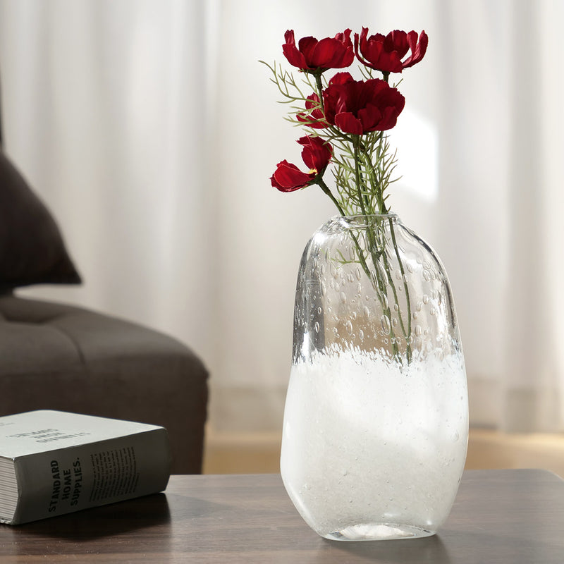 花瓶 DGマコベース 幅11.5×奥行7.5×高さ20cm クリアホワイト ガラス -8