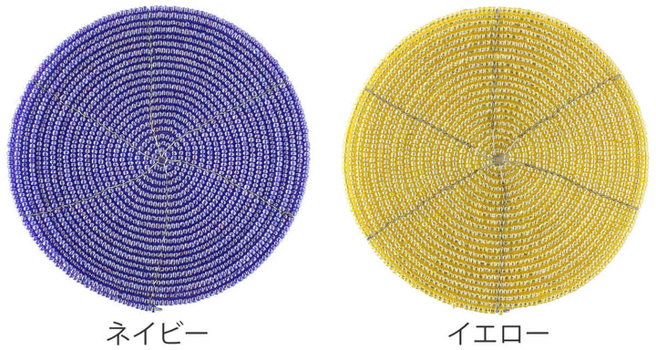 コースター 10cm ビーズコースター サークル ガラスビーズ -3