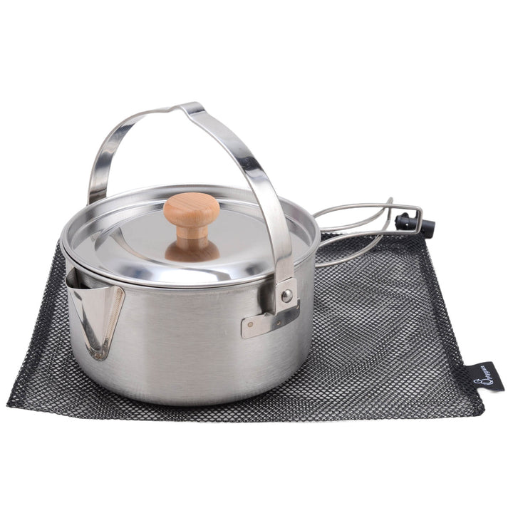 アウトドア用ケトル 1L マルチキャンプケトル袋付 プリグレース -1