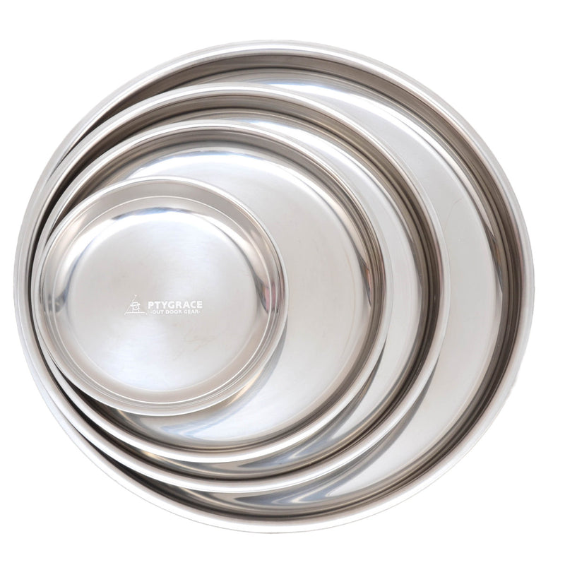 アウトドア食器　プリグレース　取り皿　丸型プレート　19cm　ステンレス製