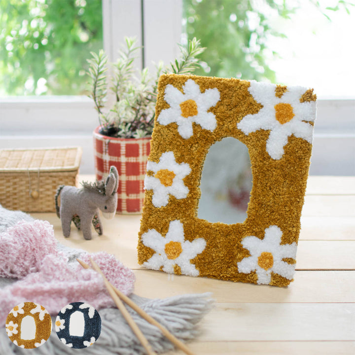 タフティングミラー ピュアデイジー 20×25cm スタンドミラー 卓上 -2