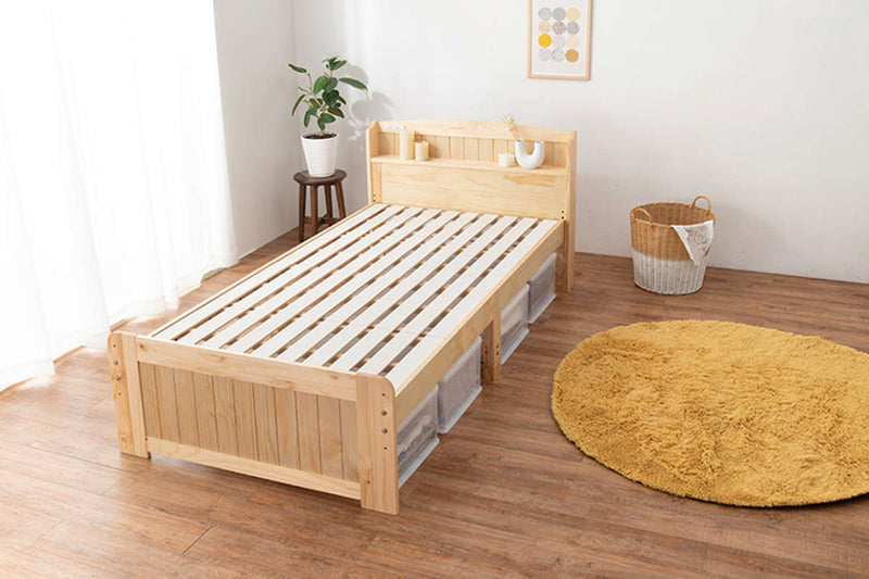 ベッド シングル 高さ調節 3段階 木製 すのこ