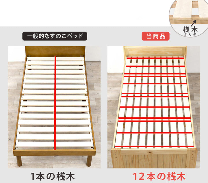 すのこベッド セミダブル 高さ調節 3段階 すのこ -12