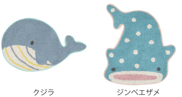 玄関マット 室内用 約55×60cm 海のなかまたち -3