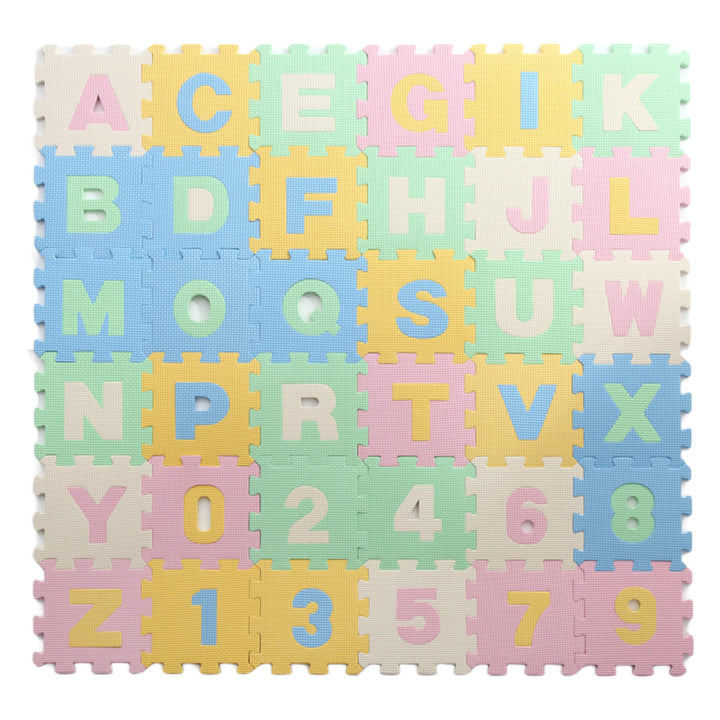 ジョイントマット 17×17cm 英数字パズルマット 36枚組 -1