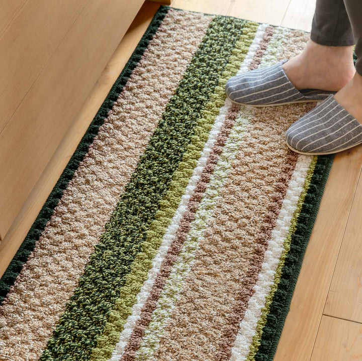 キッチンマットボーダージュート混キッチンマットボーダー45×120cm