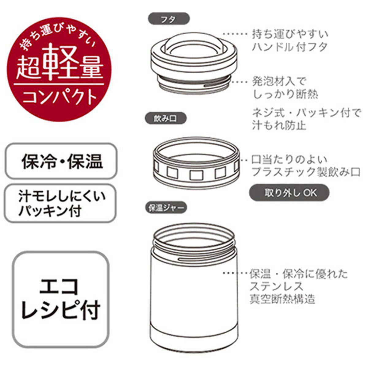 弁当箱 300ml スープジャー 抗菌 保温保冷 デリカポット となりのトトロ 木苺