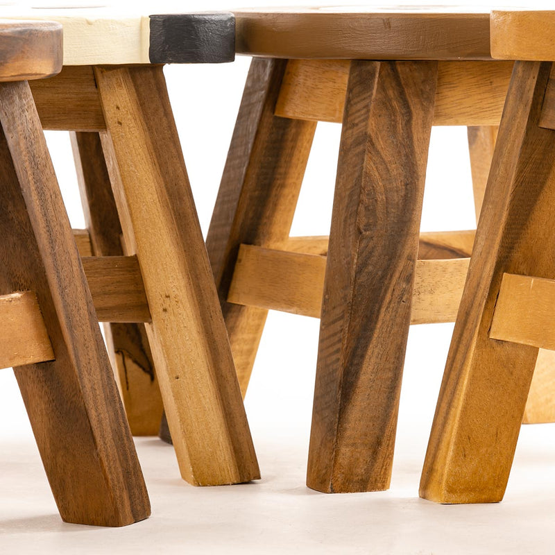 スツール ハリネズミ 木製 天然木 丸椅子