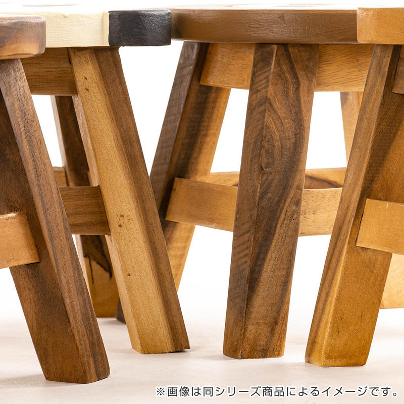 スツール ナマケモノ 木製 天然木 丸椅子 -16