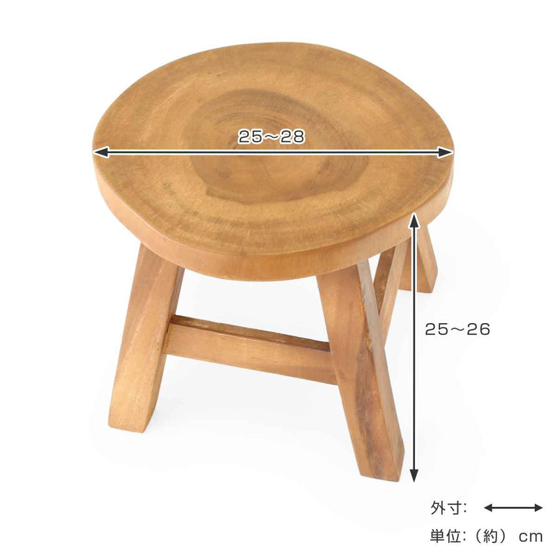 木製の丸椅子(ダークブラウン)