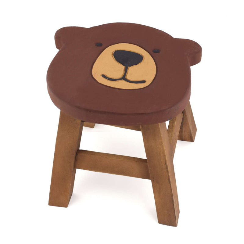スツール クマ 木製 天然木 丸椅子 -1