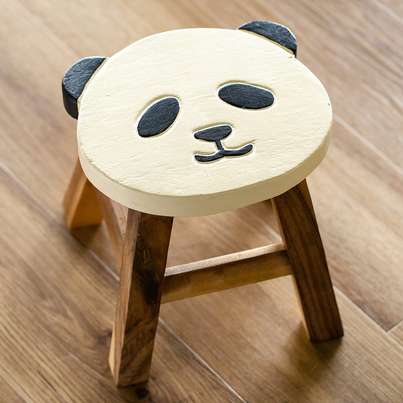 スツール パンダ 木製 天然木 丸椅子 -17