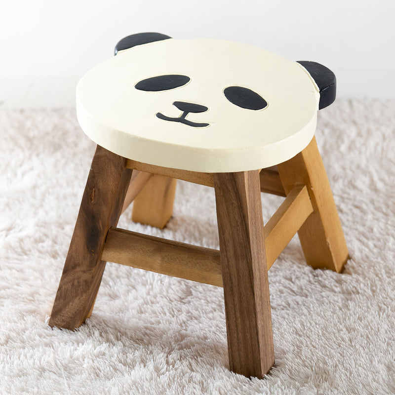 スツール パンダ 木製 天然木 丸椅子