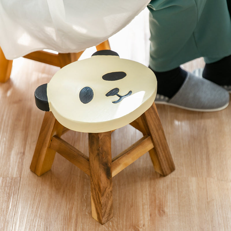 スツール パンダ 木製 天然木 丸椅子 -6