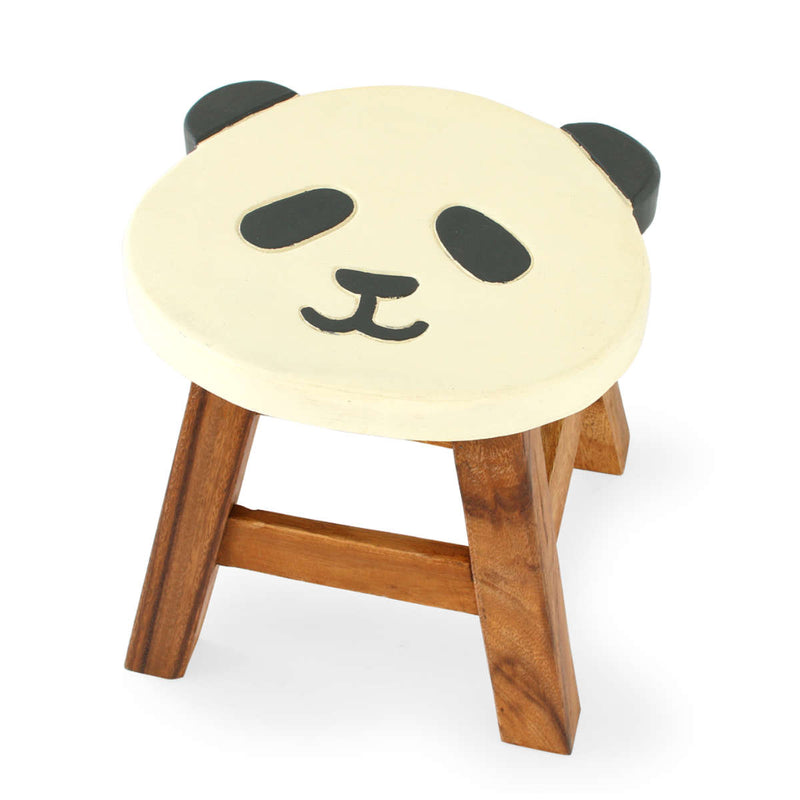 スツール パンダ 木製 天然木 丸椅子 -1