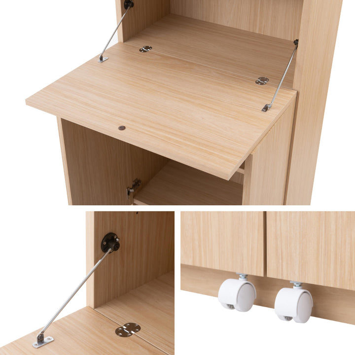 ランドリーチェスト 壁面薄型ランドリーラック デスクタイプ 突っ張り 幅60cm -12