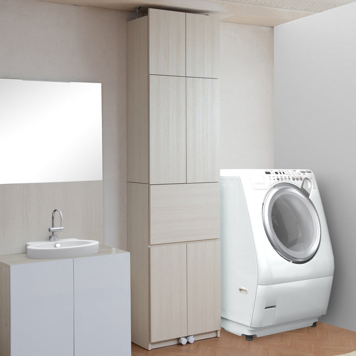 ランドリーチェスト 壁面薄型ランドリーラック デスクタイプ 突っ張り 幅60cm -7