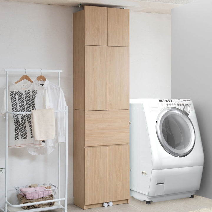 ランドリーチェスト 壁面薄型ランドリーラック デスクタイプ 突っ張り 幅60cm -9