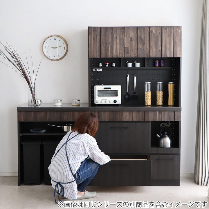 キッチンボード 食器棚 板扉上台 引出し下台タイプ RESE 幅105cm -16