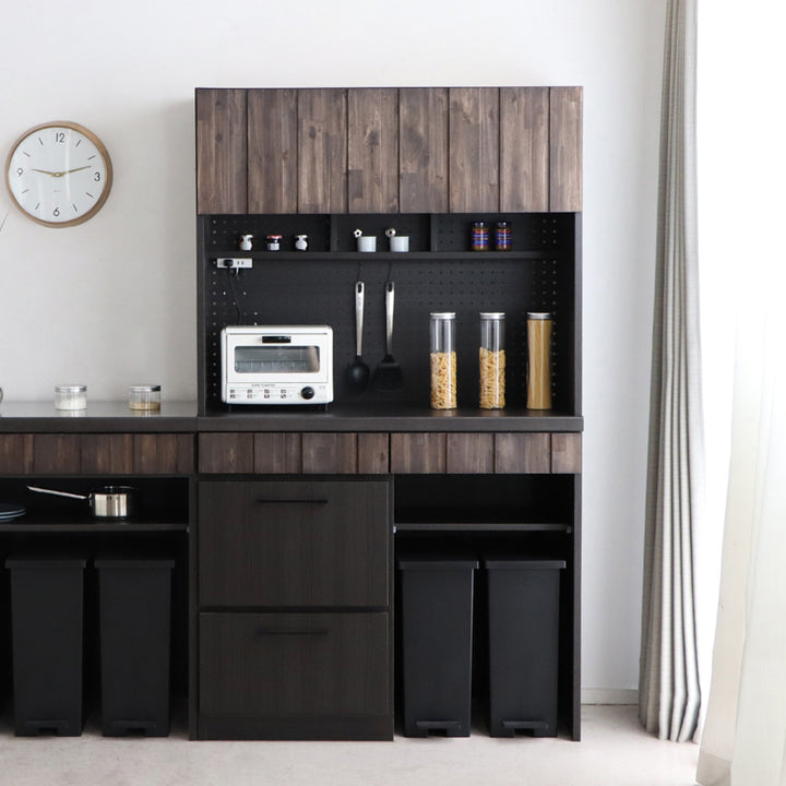 キッチンボード 食器棚 板扉上台 ダスト下台タイプ RESE 幅105cm -2