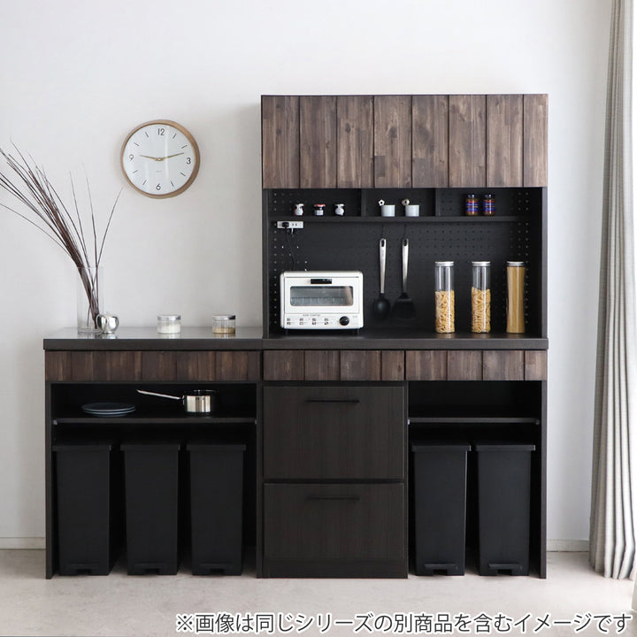 キッチンボード 食器棚 板扉上台 ダスト下台タイプ RESE 幅105cm -13