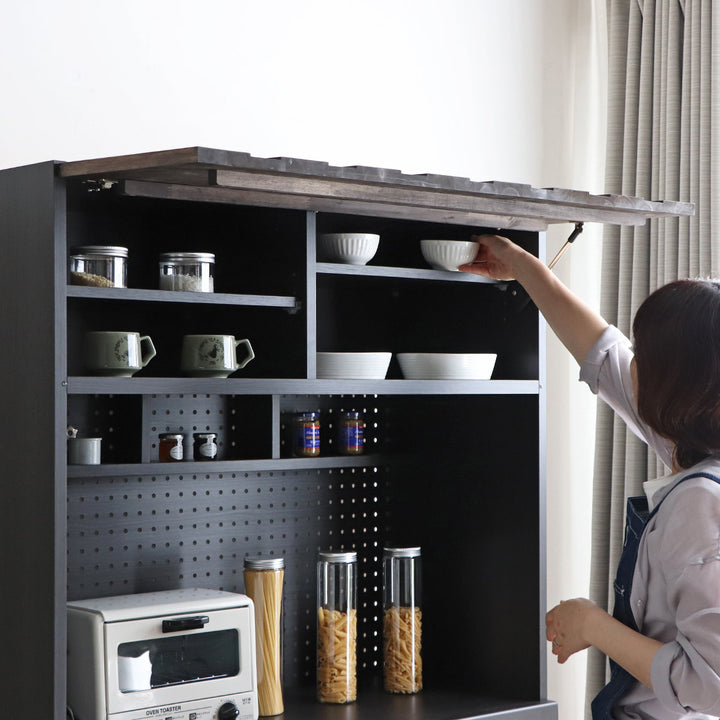 キッチンボード 食器棚 板扉上台 ダスト下台タイプ RESE 幅105cm -7