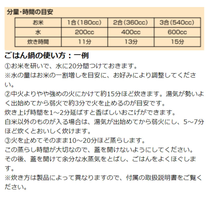 炊飯土鍋 2合 NEWメタルIH炊飯鍋 日本製 -9