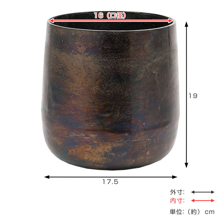 植木鉢 AM5ベース アルミ 直径17.5×高さ19cm -3