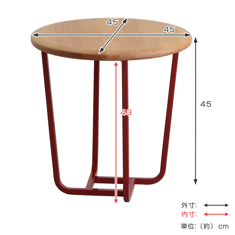 サイドテーブル 円型 アルダー天板 直径45cm -4