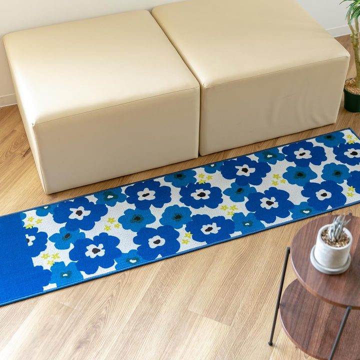 キッチンマット花柄北欧フラワープリントキッチンマット45×180cm