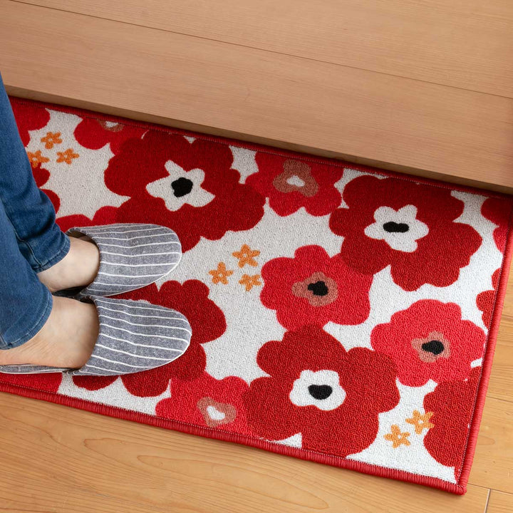 キッチンマット花柄北欧フラワープリントキッチンマット45×180cm