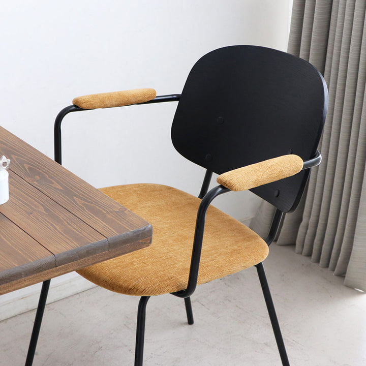 チェア 座面高45cm 木製 スチール ファブリック アドル -13