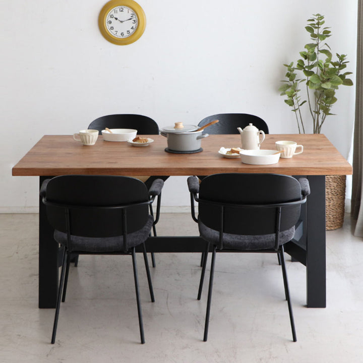 チェア 座面高45cm 木製 スチール ファブリック アドル -19