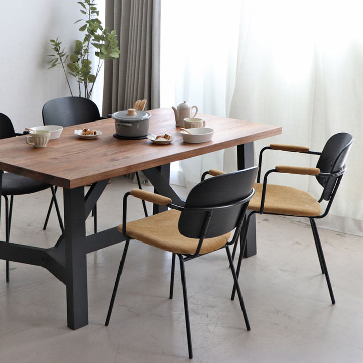 チェア 座面高45cm 木製 スチール ファブリック アドル -20