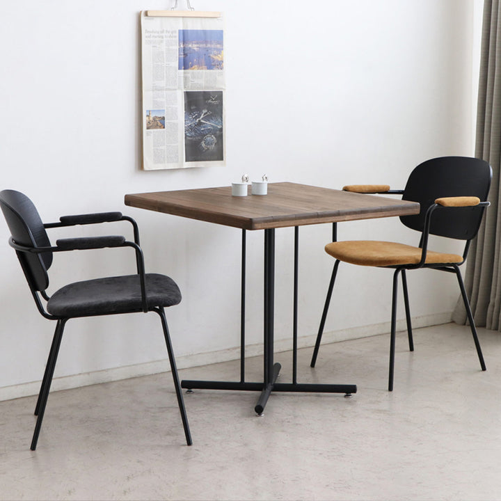 チェア 座面高45cm 木製 スチール ファブリック アドル -21