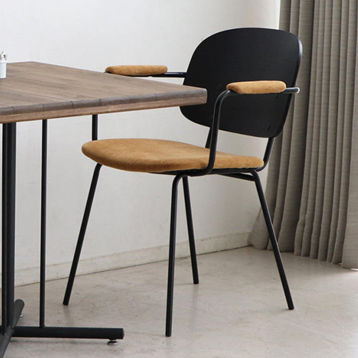 チェア 座面高45cm 木製 スチール ファブリック アドル -9