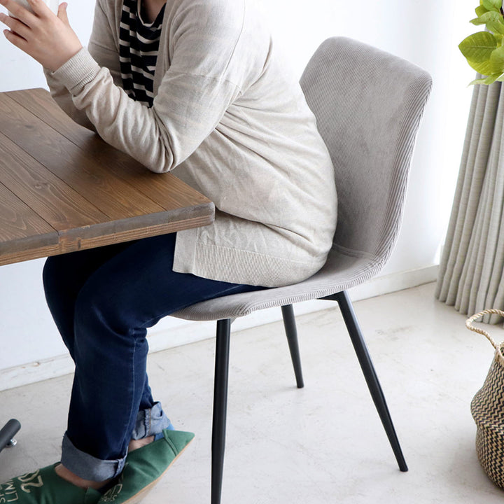 チェア 座面高45cm コーデュロイ テル -13