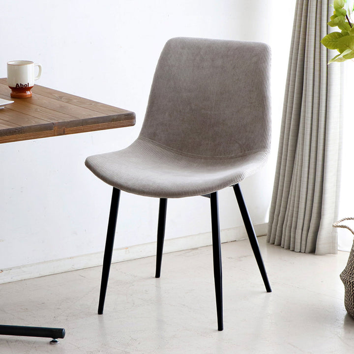 チェア 座面高45cm コーデュロイ テル -8