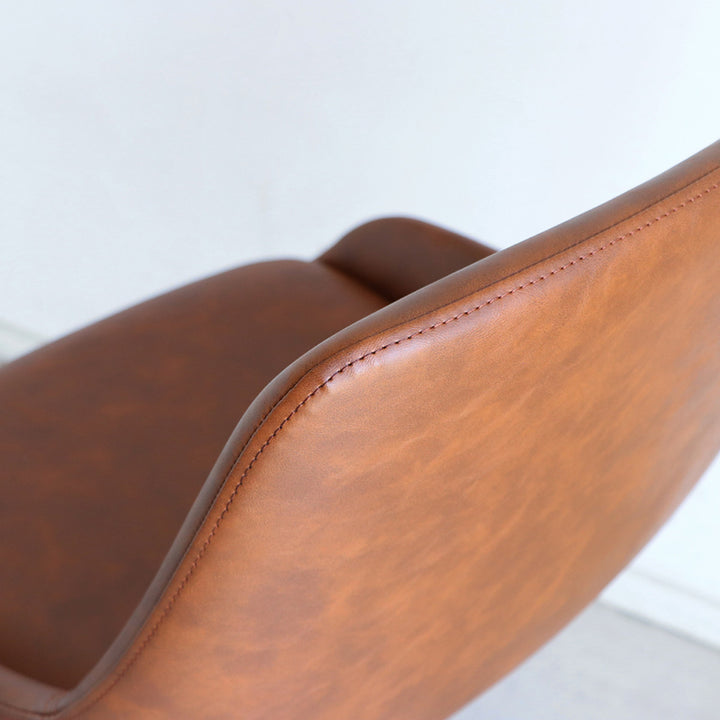 チェア 座面高43cm 回転 レザー調 エデル -14