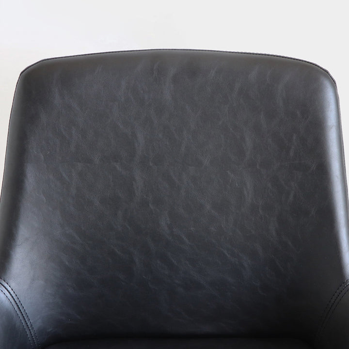 チェア 座面高43cm 回転 レザー調 エデル -15