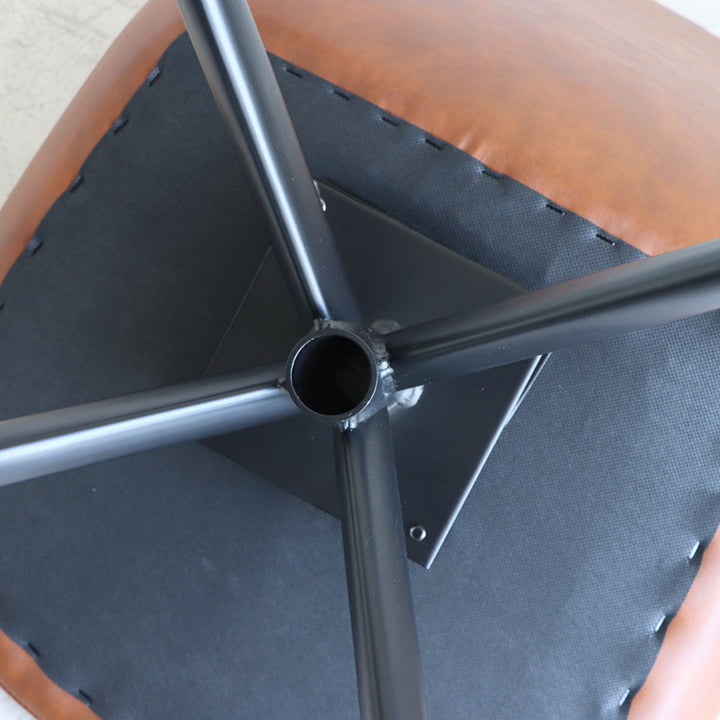 チェア 座面高43cm 回転 レザー調 エデル -17