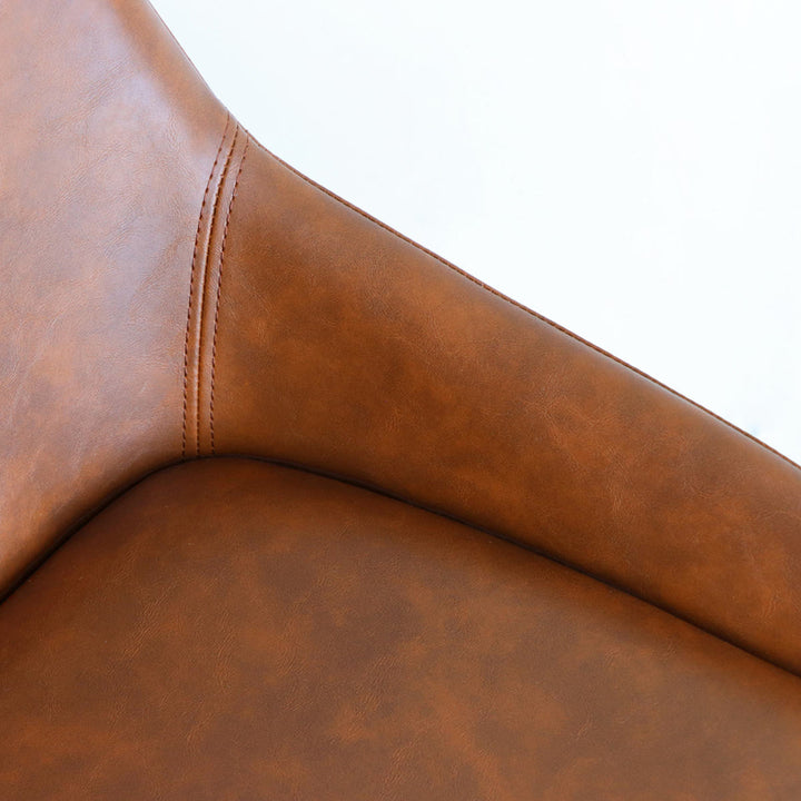 チェア 座面高43cm 回転 レザー調 エデル -10