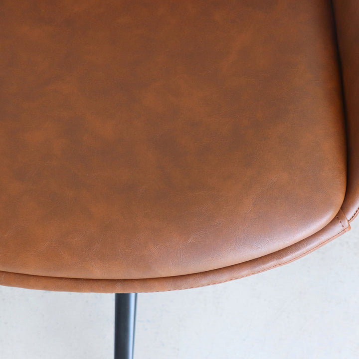 チェア 座面高43cm 回転 レザー調 エデル -11