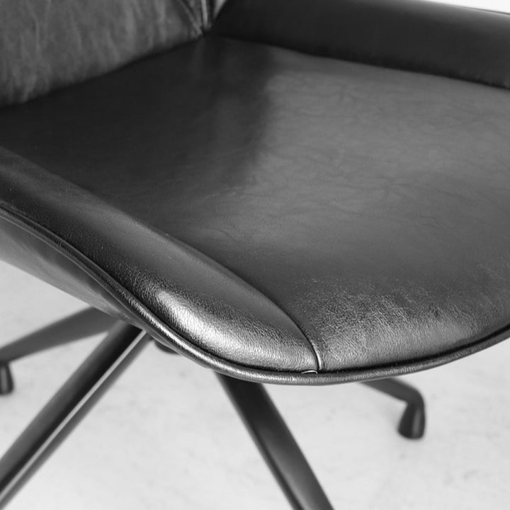 チェア 座面高42cm 回転 レザー調 カーナ -13