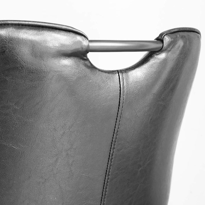 チェア 座面高42cm 回転 レザー調 カーナ -21