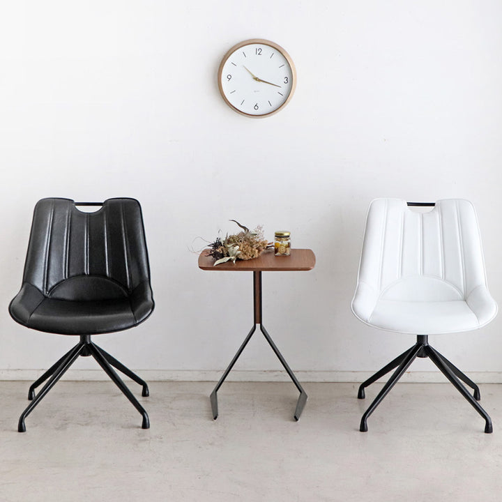 チェア 座面高42cm 回転 レザー調 カーナ -8