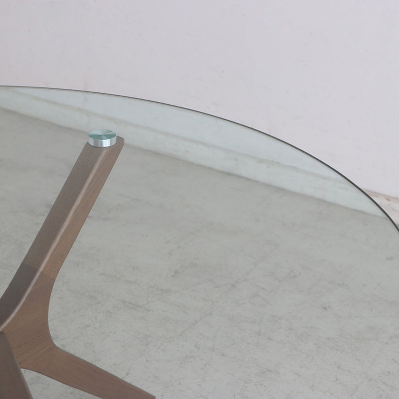 ガラステーブル 幅80cm アモール 木製 -10
