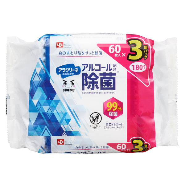 ウェットシート 激落ちくん アルコール 除菌シート 60枚入 3個セット -1