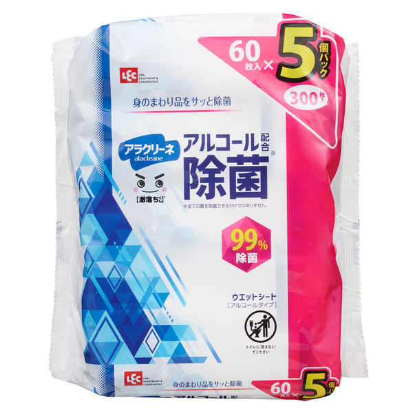 ウェットシート 激落ちくん アルコール 除菌シート 60枚入 5個セット -1
